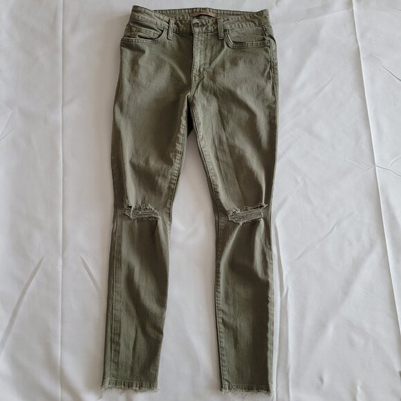 Joe's Jeans Distressed Skinny Ankle Jeans SZ 27 Khaki Green - Picture 6 of 12